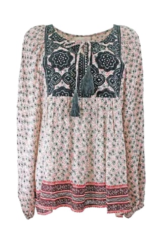 Blusa Lauren - Branco - Branco, preto e vermelho