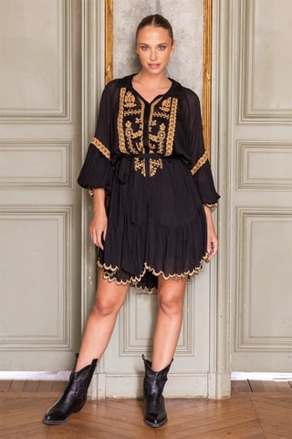 Vestido curto Eleonora - Preto - Preto