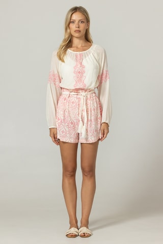 Blouse Indira - Blanc et rose