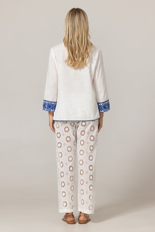 Blouse Meira - Blanc et bleu