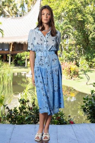 Vestido-camisa - Azul