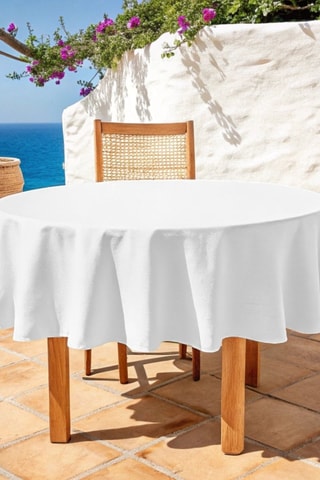 Nappe ronde antitache Levante - Blanc