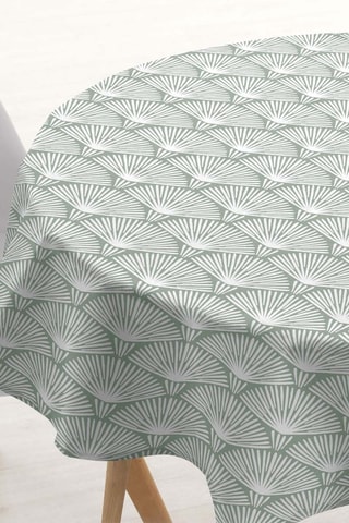 Nappe ronde antitache Asena - Kaki et blanc