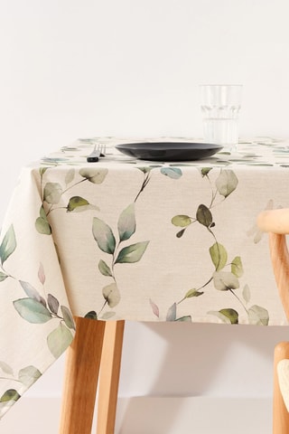 Toalha de mesa anti-nódoas - Branco e verde