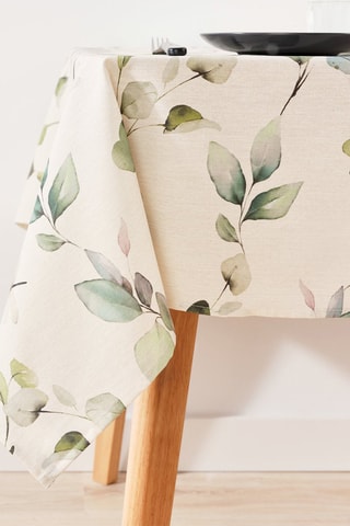 Toalha de mesa anti-nódoas - Branco e verde