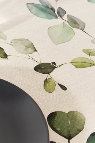 Toalha de mesa anti-nódoas - Branco e verde