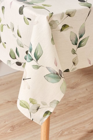 Toalha de mesa anti-nódoas - Branco e verde