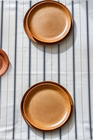 Toalha de mesa antinódoas Colima - Branco e azul-marinho