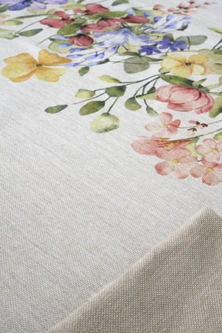 Toalha de mesa antinódoas Flowers - Branco