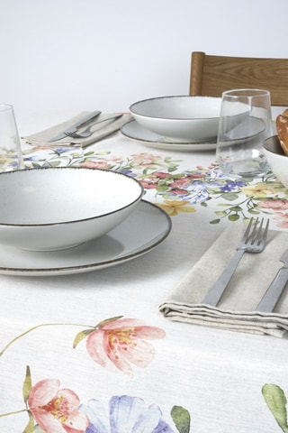Toalha de mesa antinódoas Flowers - Branco
