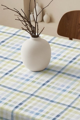 Nappe antitache - Blanc et bleu marine 