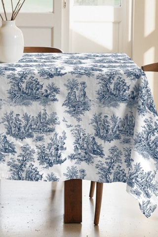Toalha de mesa retangular antinódoas - Azul-cobalto