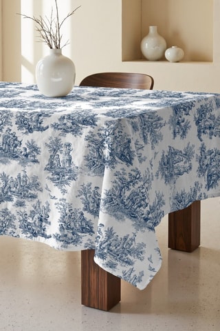 Toalha de mesa retangular antinódoas - Azul-cobalto