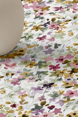 Toalha de mesa retangular antinódoas - Branco e violeta