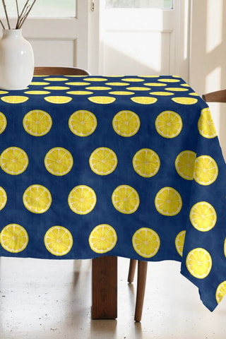 Toalha de mesa retangular antinódoas - Azul-marinho