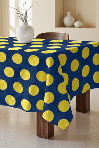 Toalha de mesa retangular antinódoas - Azul-marinho