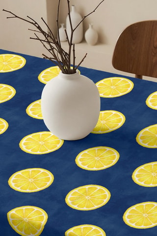 Toalha de mesa retangular antinódoas - Azul-marinho