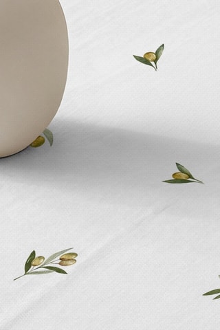 Toalha de mesa retangular antinódoas - Branco e verde -