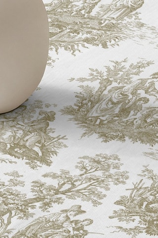 Nappe ronde antitache - Beige et blanc