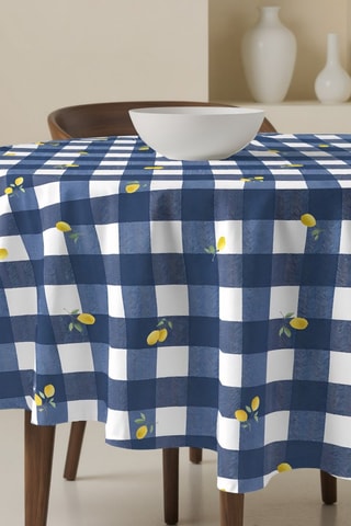 Nappe ronde antitache - Bleu cobalt