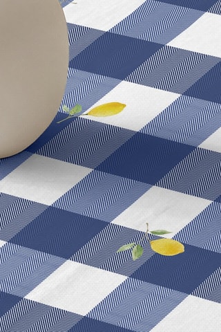 Nappe ronde antitache - Bleu cobalt
