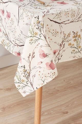 Toalha de mesa anti-nódoas - Bege e rosa