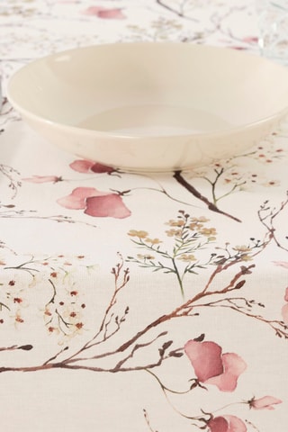Toalha de mesa anti-nódoas - Bege e rosa