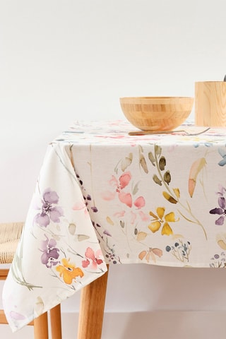 Toalha de mesa anti-nódoas - Branco e verde