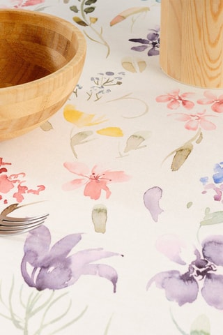 Toalha de mesa anti-nódoas - Branco e verde