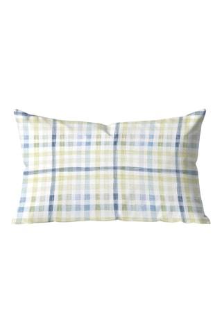 Capa de almofada - Branco e verde-limão - 30 x 50 cm