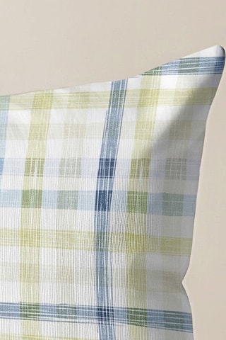 Capa de almofada - Branco e verde-limão - 30 x 50 cm