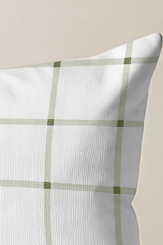 Housse de coussin - Blanc et vert olive - 30 x 50 cm