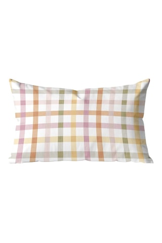 Housse de coussin - Blanc et saumon - 30 x 50 cm