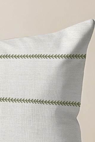 Housse de coussin - Vert olive et beige - 30 x 50 cm