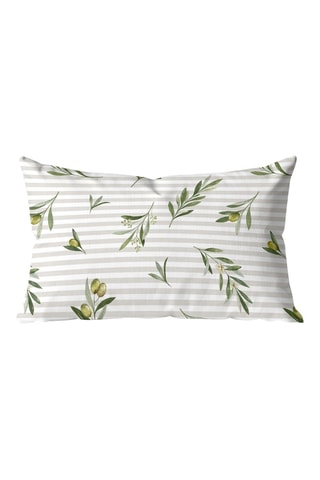 Housse de coussin - Beige et vert olive - 30 x 50 cm
