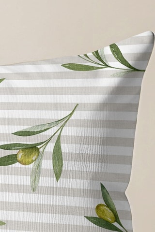 Housse de coussin - Beige et vert olive - 30 x 50 cm