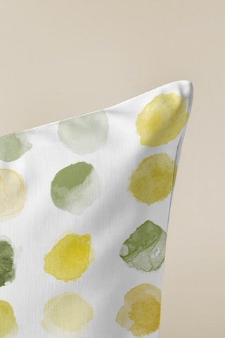 Housse de coussin - Blanc et jaune - 50 x 50 cm
