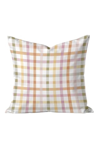 Housse de coussin - Blanc et orange - 50 x 50 cm