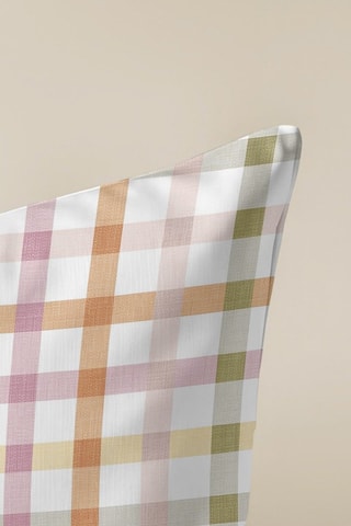 Housse de coussin - Blanc et orange - 50 x 50 cm