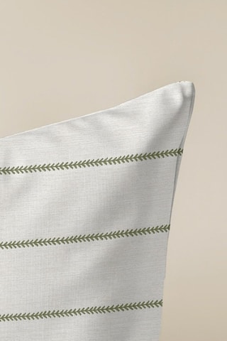 Housse de coussin - Vert foncé et beige - 50 x 50 cm