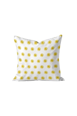 Housse de coussin - Blanc et jaune - 50 x 50 cm