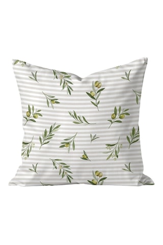 Housse de coussin - Beige et vert olive - 50 x 50 cm
