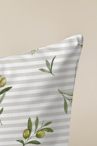 Housse de coussin - Beige et vert olive - 50 x 50 cm