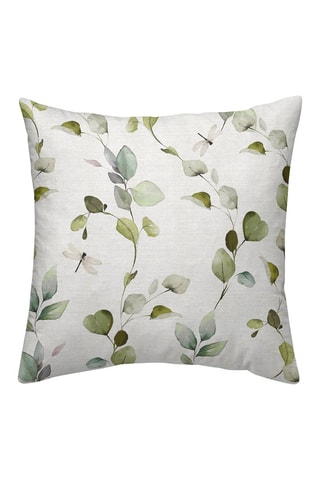 Capa de almofada de algodão biológico - Branco e verde - 50 x 50 cm