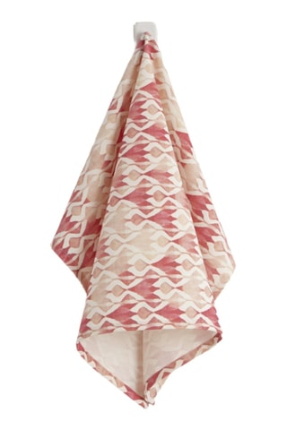 2 torchons en coton biologique Tariro - Ecru et rose