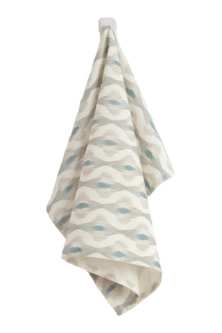 2 torchons en coton biologique Zaliki - Blanc et beige