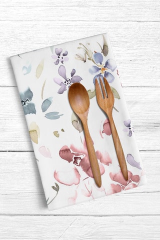 Pano de cozinha - Branco e rosa - 45 x 70 cm