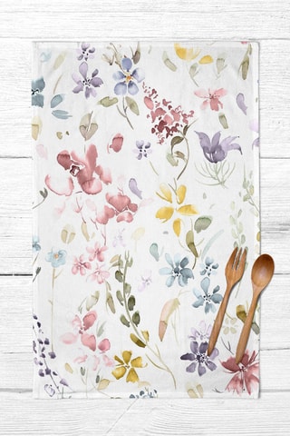 Pano de cozinha - Branco e rosa - 45 x 70 cm