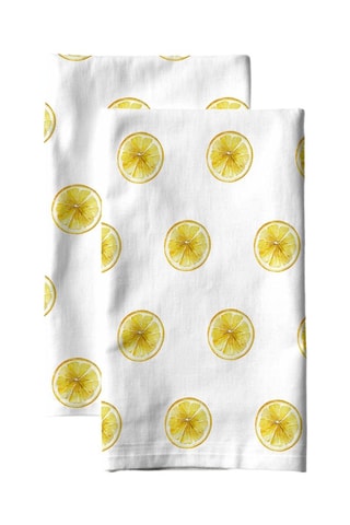 2 torchons - Blanc et jaune