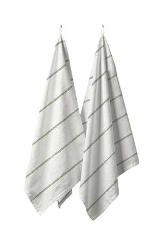 2 torchons - Beige et vert